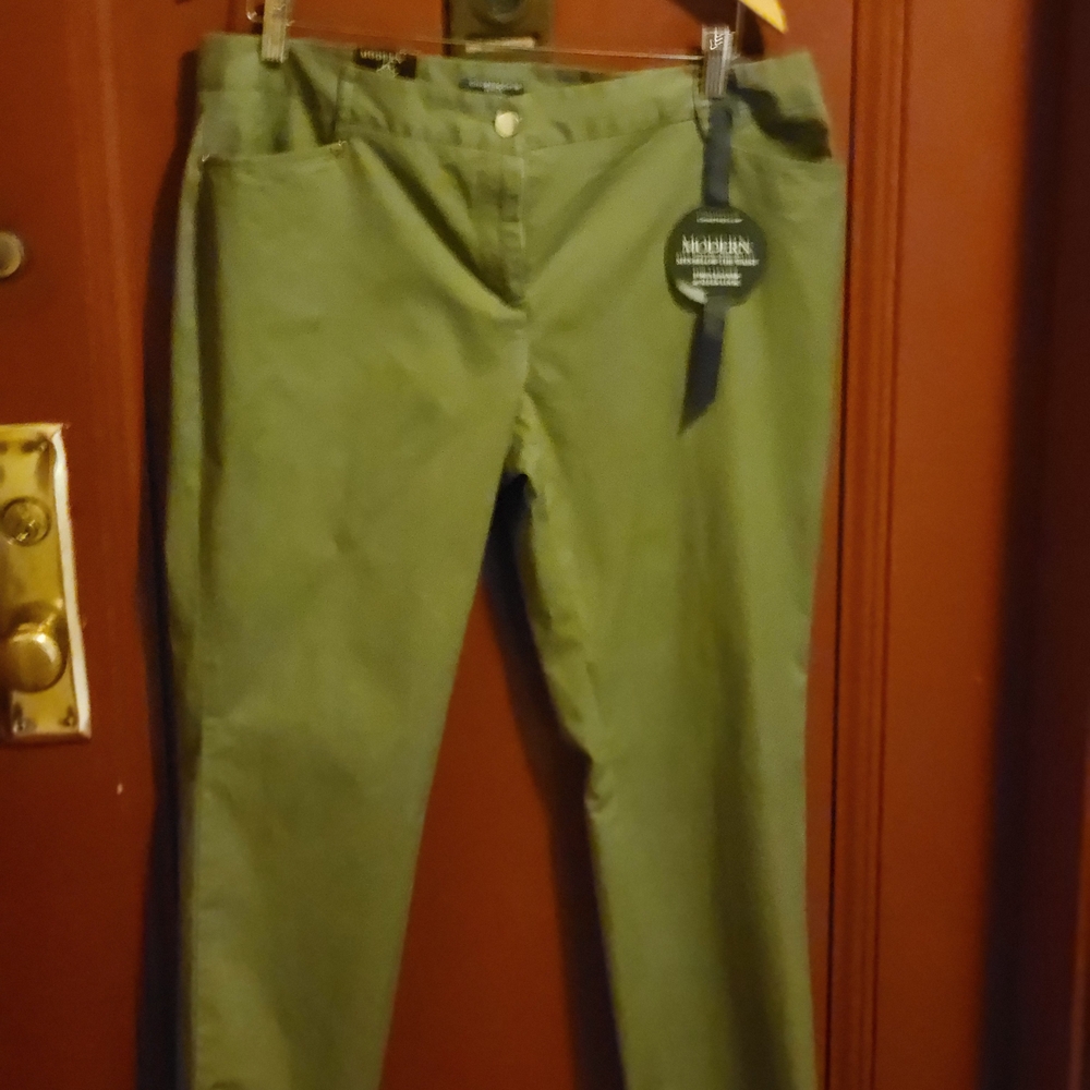 Charter Club Women' Petite Modern Peat Moss-Green Pants Size 14P